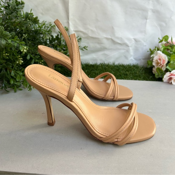 Larroude Nude Strappy Heels - Picture 8 of 16